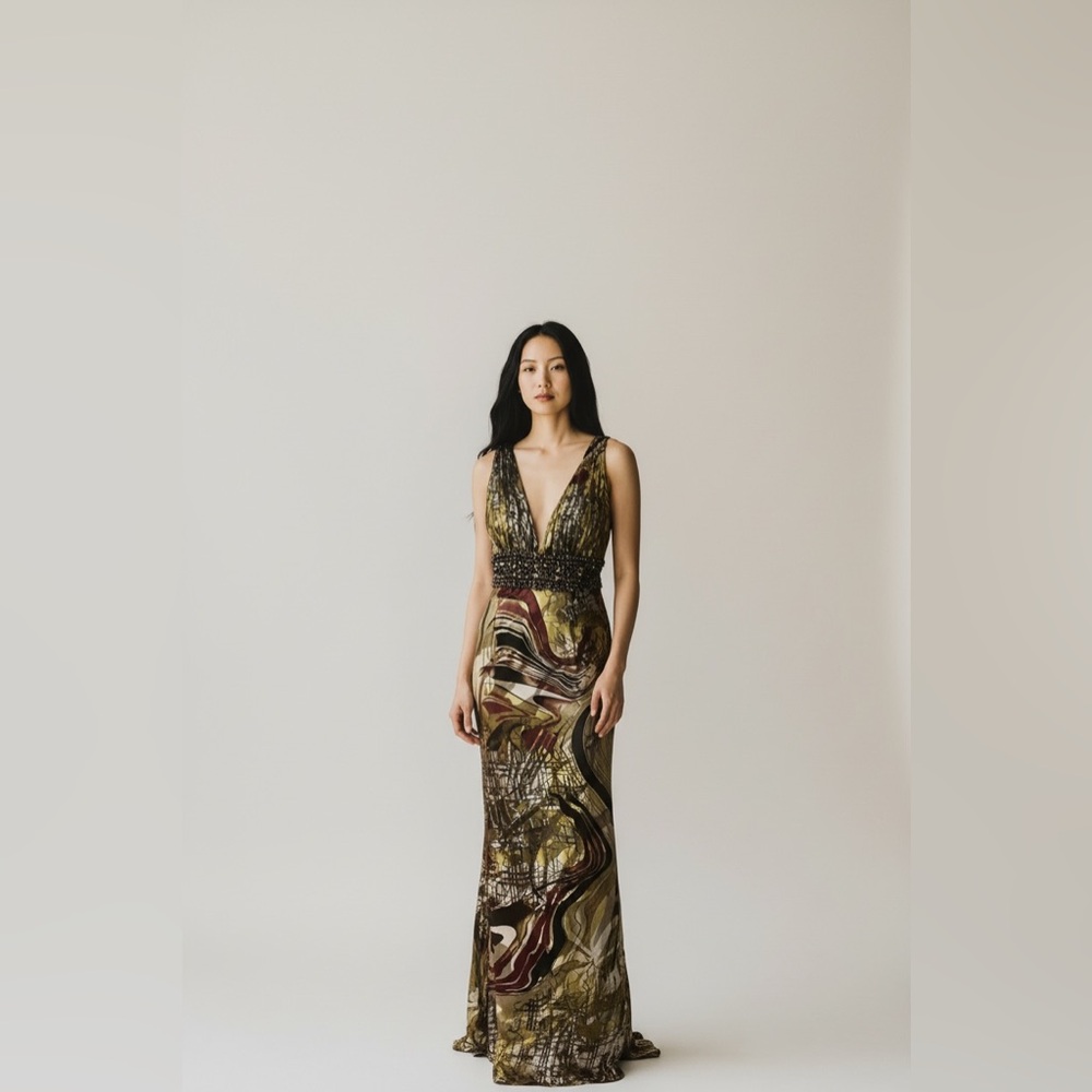 Elegant Multicolor Evening Gown
